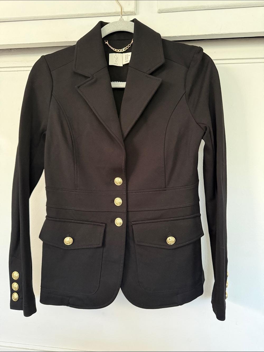 Joie Black Blazer with Gold Button Details